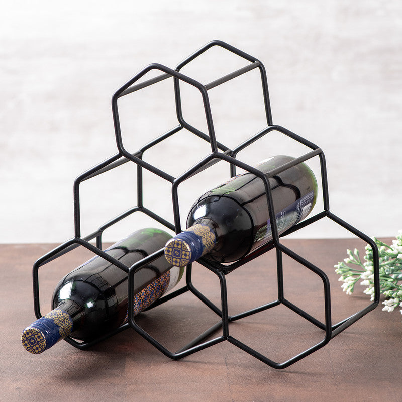 Iron Wired Wine Rack | Black