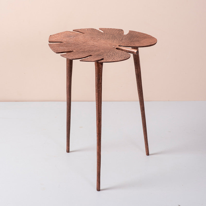 Aluminium Side Table | Copper | L - 15xW-15xH-21 Inches