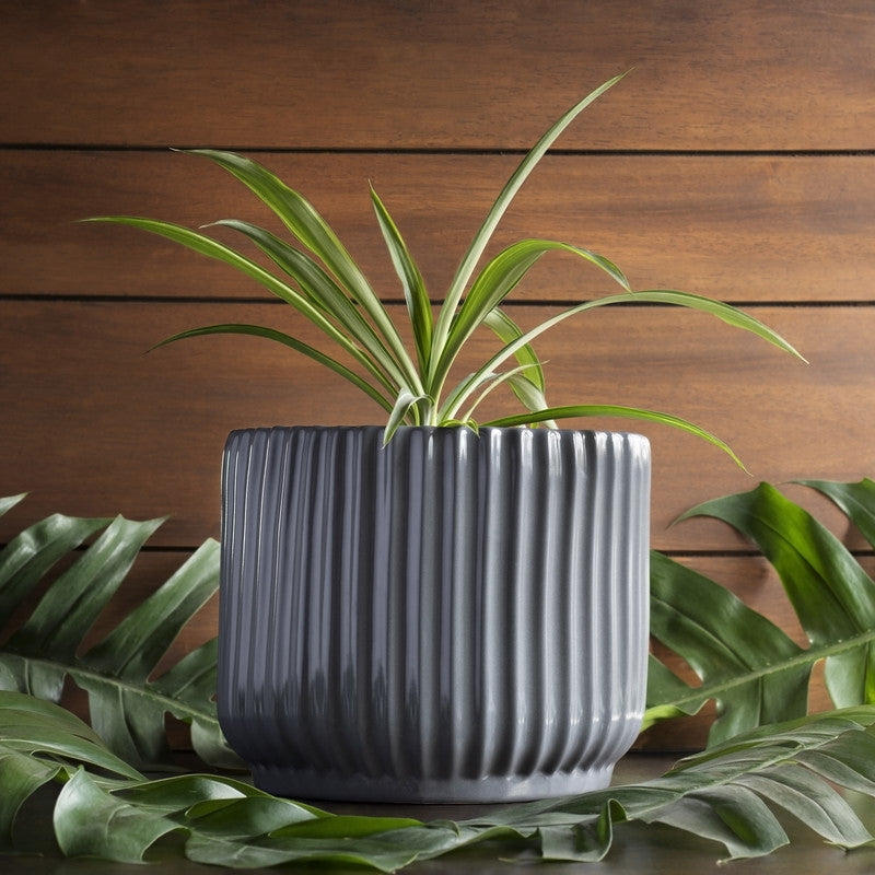 Ceramic Planter | Medium | Grey By Harla Arts