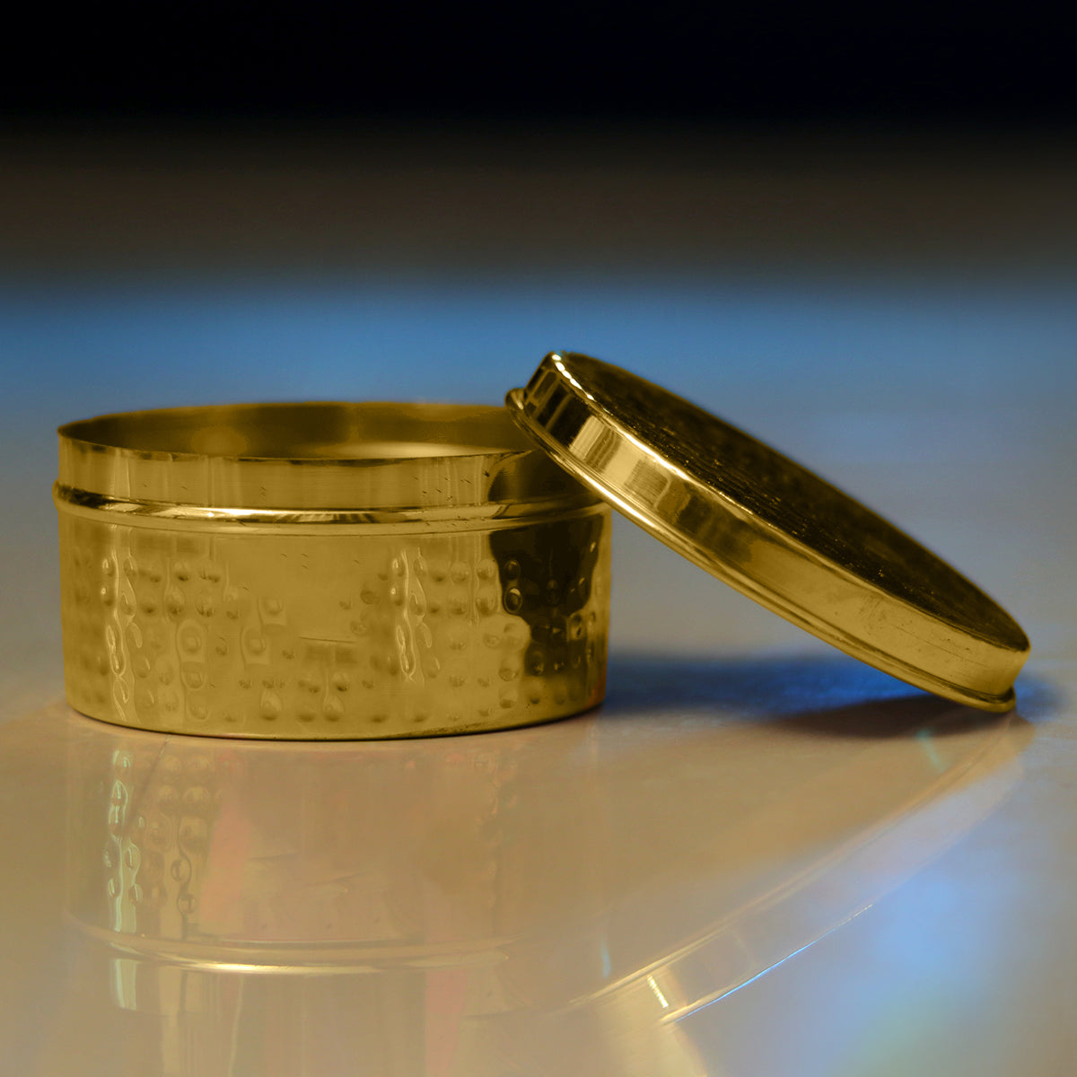 Round Brass Container with Lid
