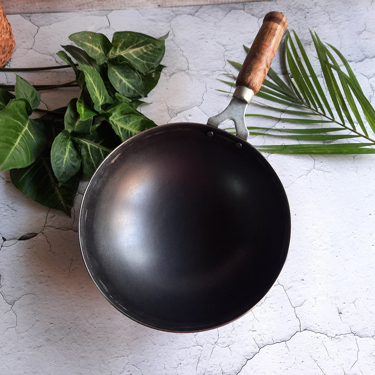 Iron Deep Wok Pan | Black | 8 Inch By EarthBound