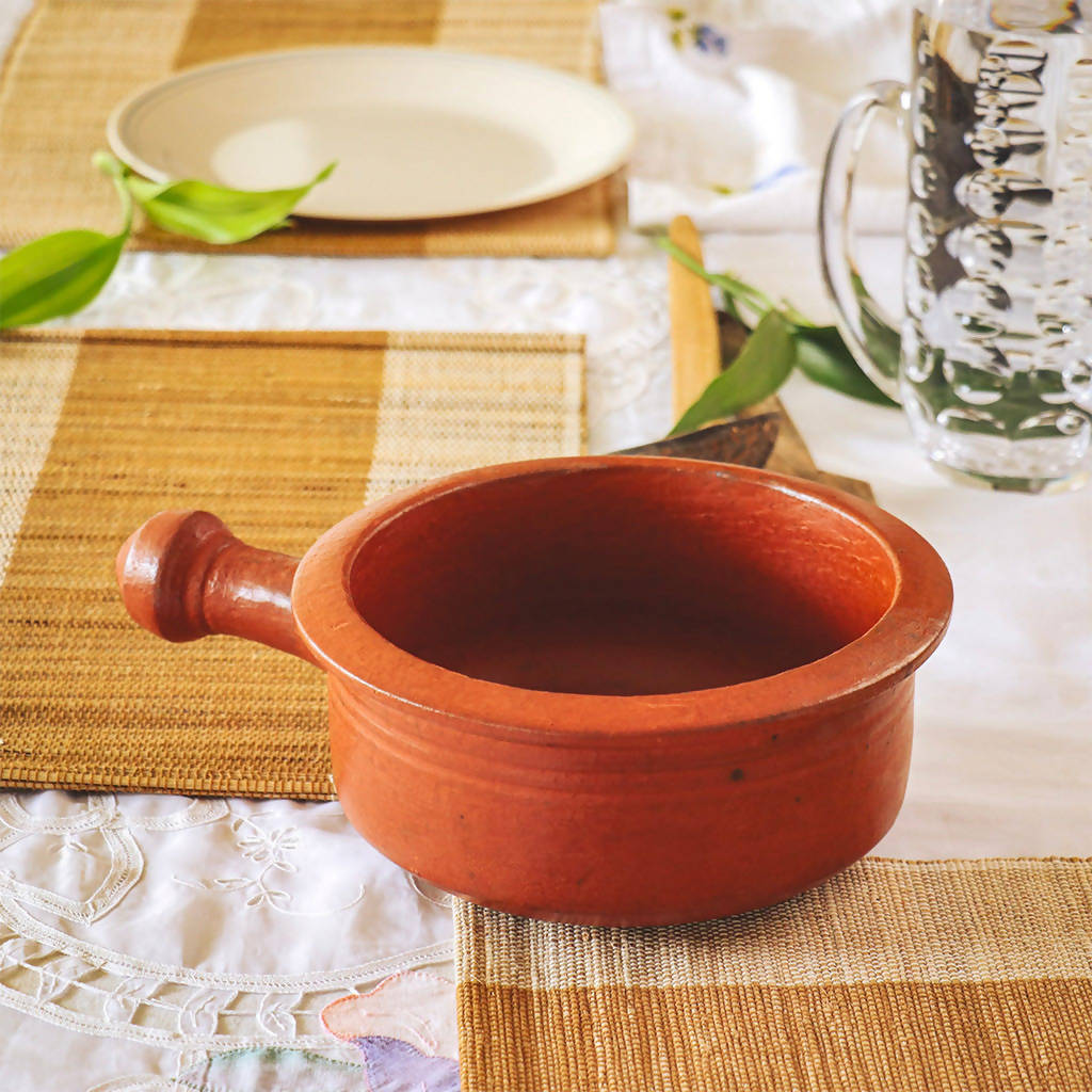 Clay Pots For Cooking | Sauce Pan | 2 Litre | 21 cm By Green Heirloom