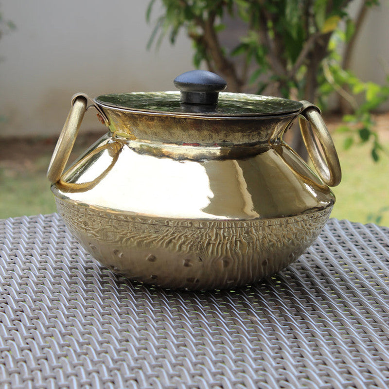 Brass Utensils | Brass Handi With Lid By Indian Bartan