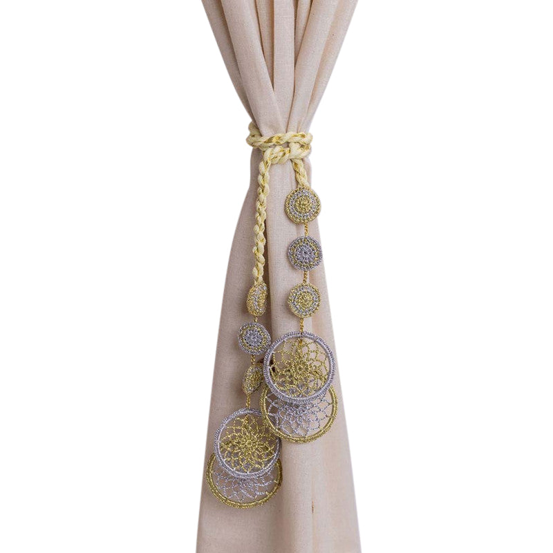 Crochet Curtain Tie Backs | Gold & Silver | Set of 2 By Samoolam