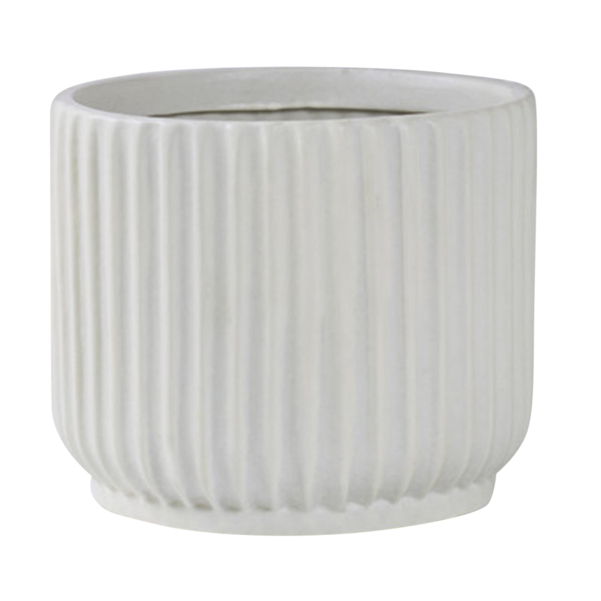 Ceramic Flower Pot | Ivory | 11 inches (Dia), 8.5 inches (Height)