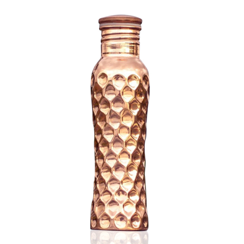 Copper Bottle | Water Bottle | Diamond Groove | 1 Litre