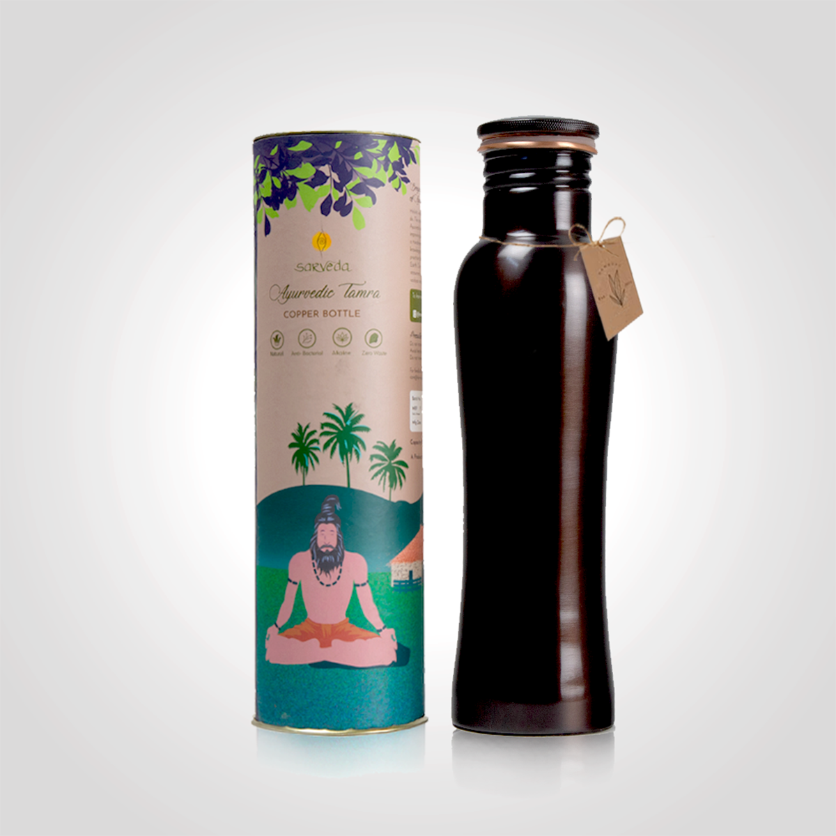 Copper Bottle | Water Bottle | Dark Purple | 1 Litre