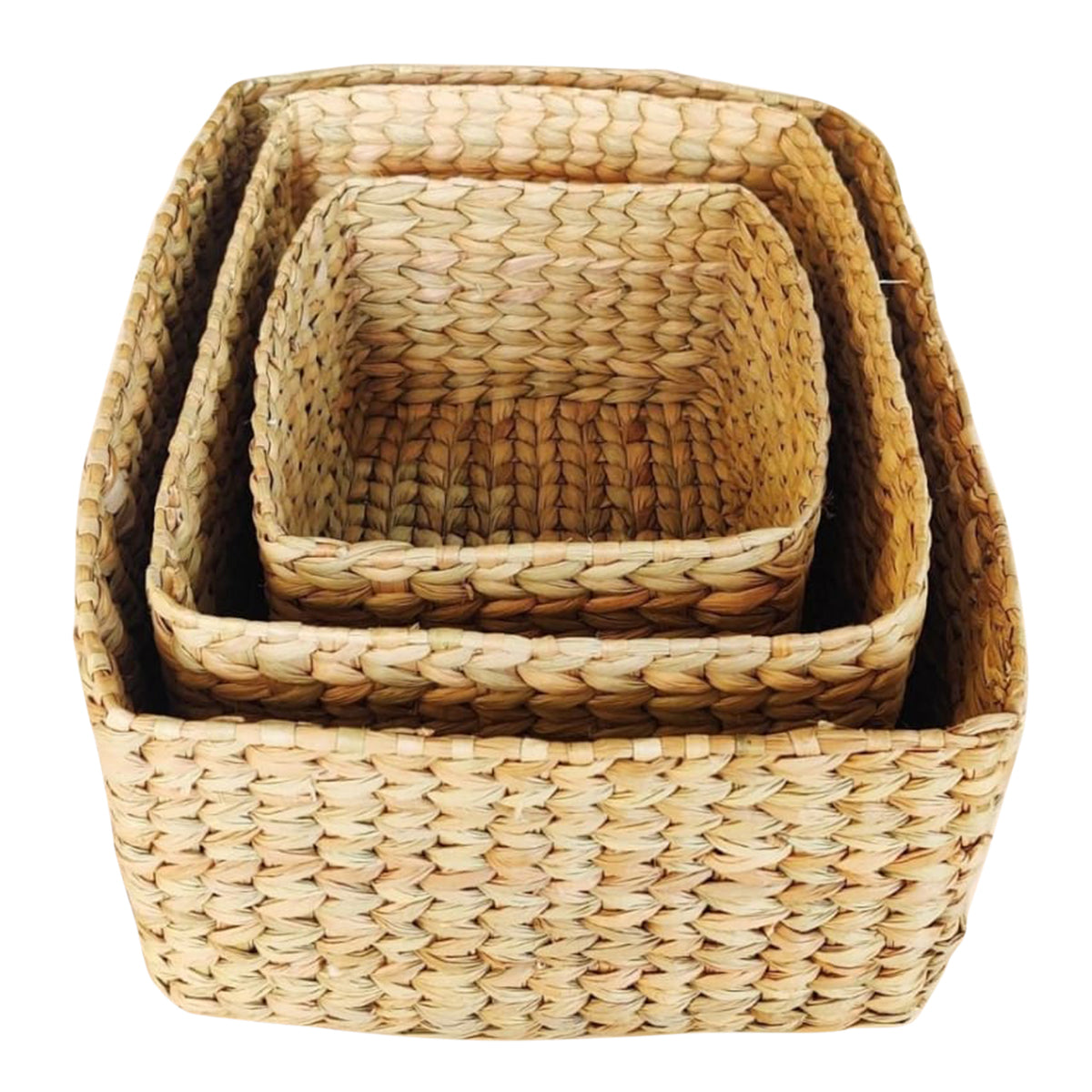 Storage Basket | Kauna Grass | Set of 3 | 9x13 inch 8x11 inch 6x8 inch By Onearth