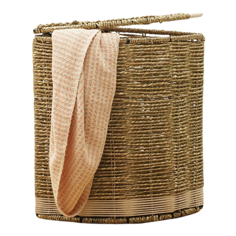 Upcycled Plastic Laundry Basket | Moonj Grass | Brown