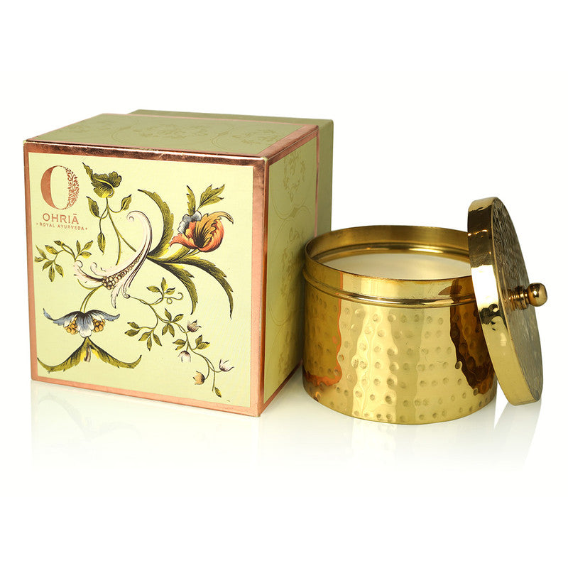 Soy Wax Scented Candle | Copper & Brass | Raatrani & Mint | 410 g