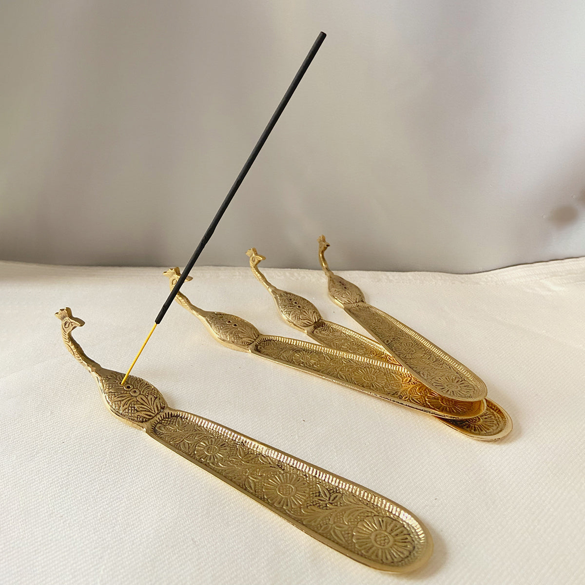 Brass Agarbatti Stand | Incense Stick Holder | Gold | 9 inches