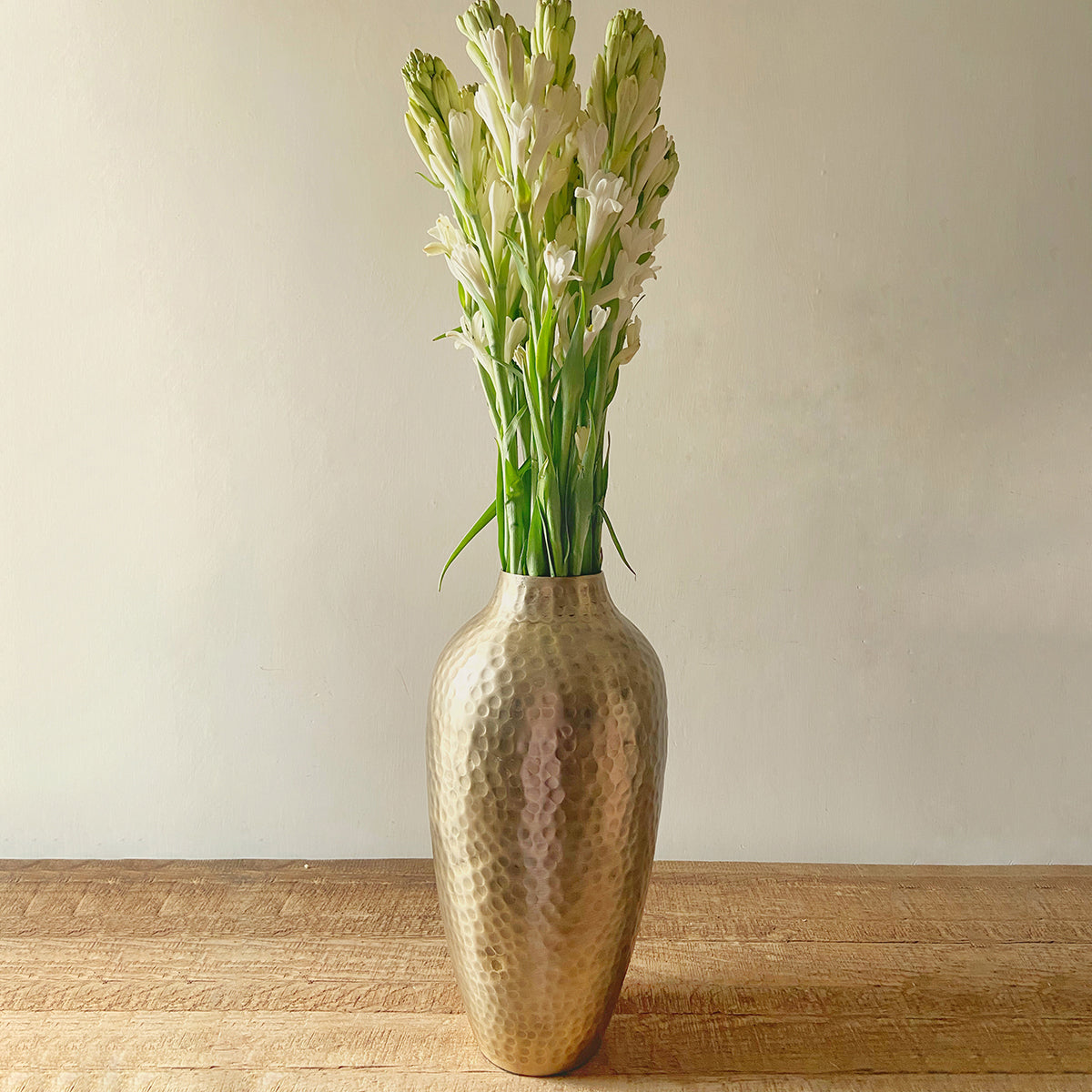 Festive Gifts | Aluminium Flower Vase | Hammered Design | Antique Finish By Abel House