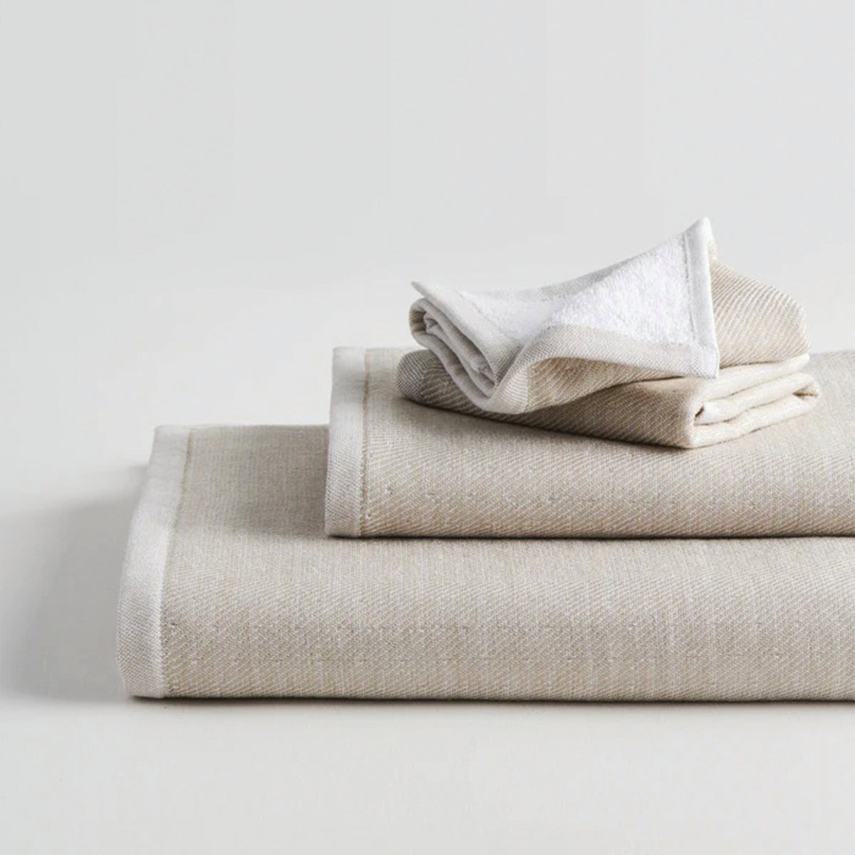 Bamboo Cotton Towel Set | Terry Cloth | Light Clay Grey | Set of 4 By Oodaii