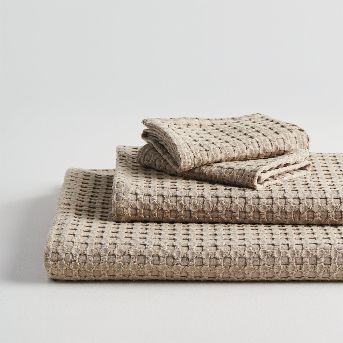 Bamboo Cotton Towel Set | Waffle Design | Super-Absorbent | Set of 4 By Oodaii