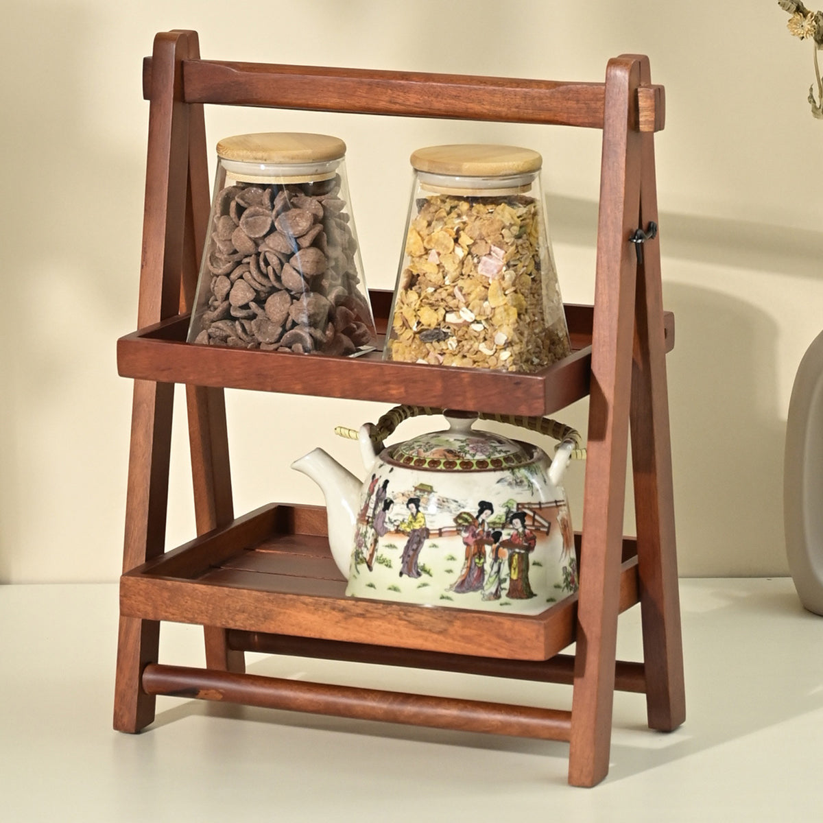Wooden Kitchen Shelf Rack | Storage Organiser | Brown | 41 cm By Brick Brown