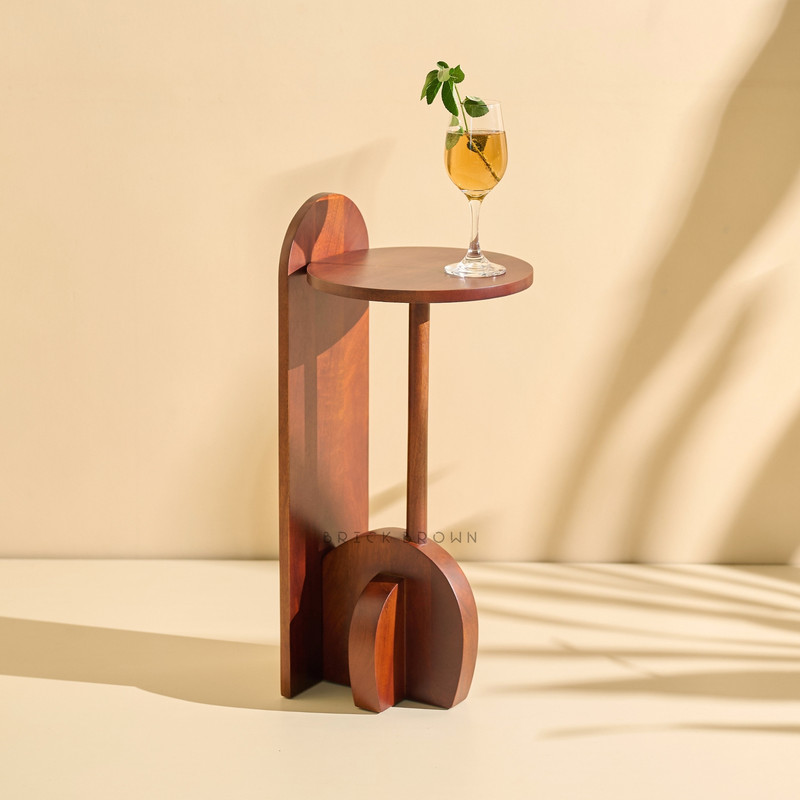 Monar Wooden Drink Table By Brick Brown