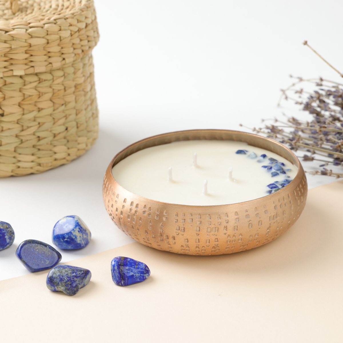 Soy Wax Scented Candle with Urli | Grapefruit & Orange | 250 g