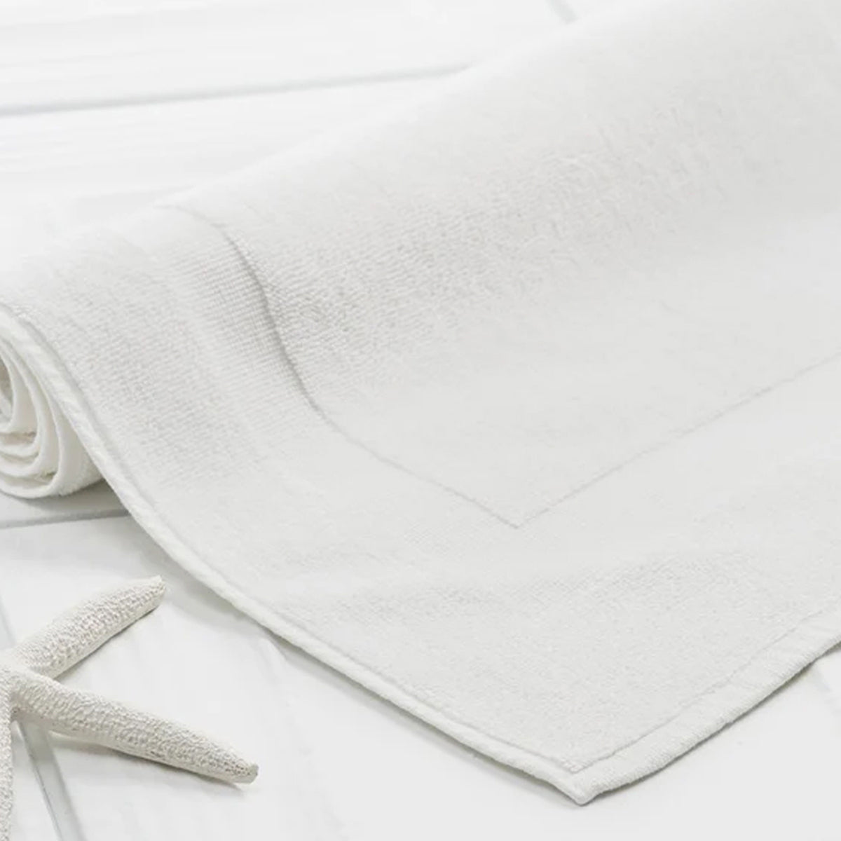 Organic Cotton Bathroom Door Mat | White By Amouve