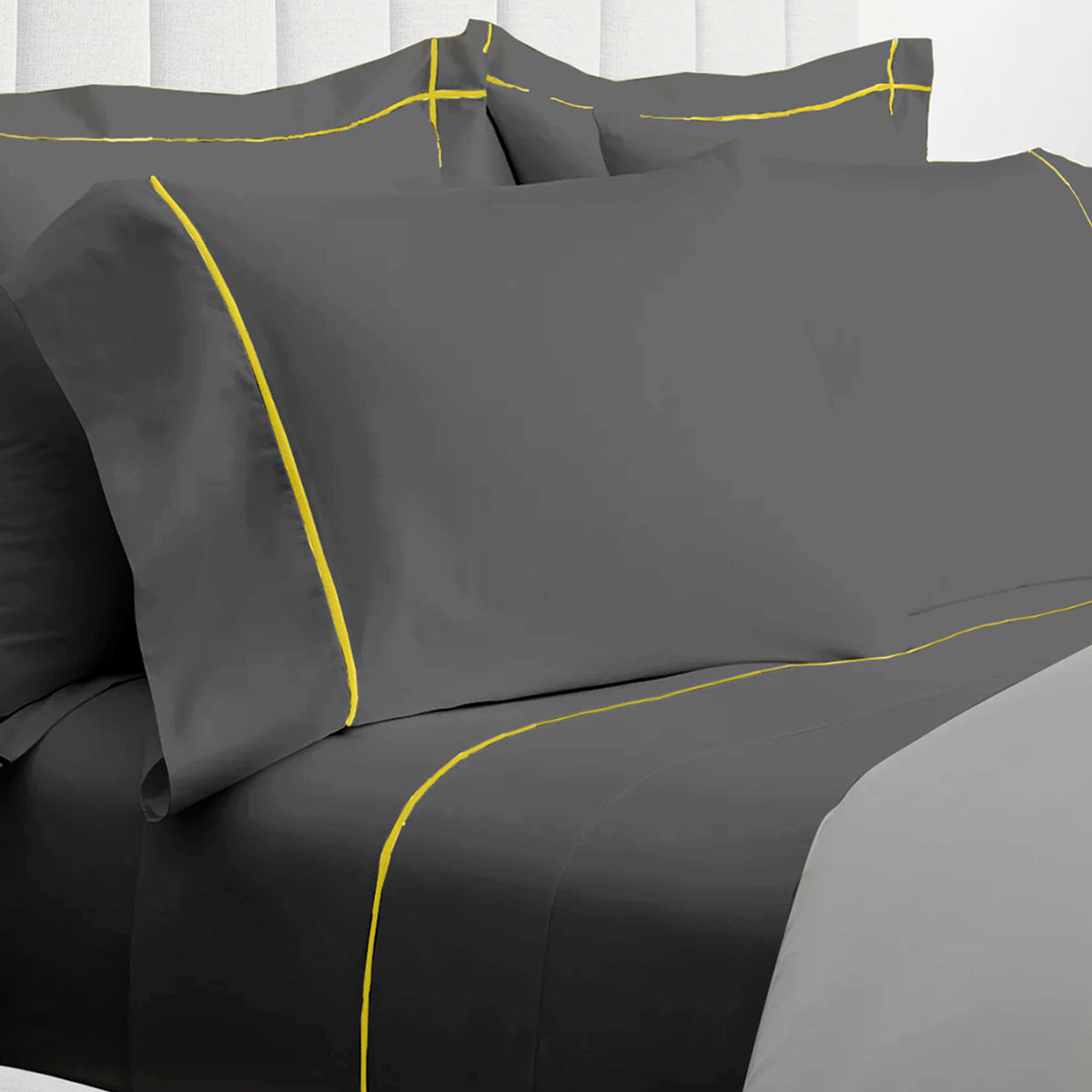 Organic Cotton Bedsheet with Pillow Covers | King Size | Stone Grey By Amouve