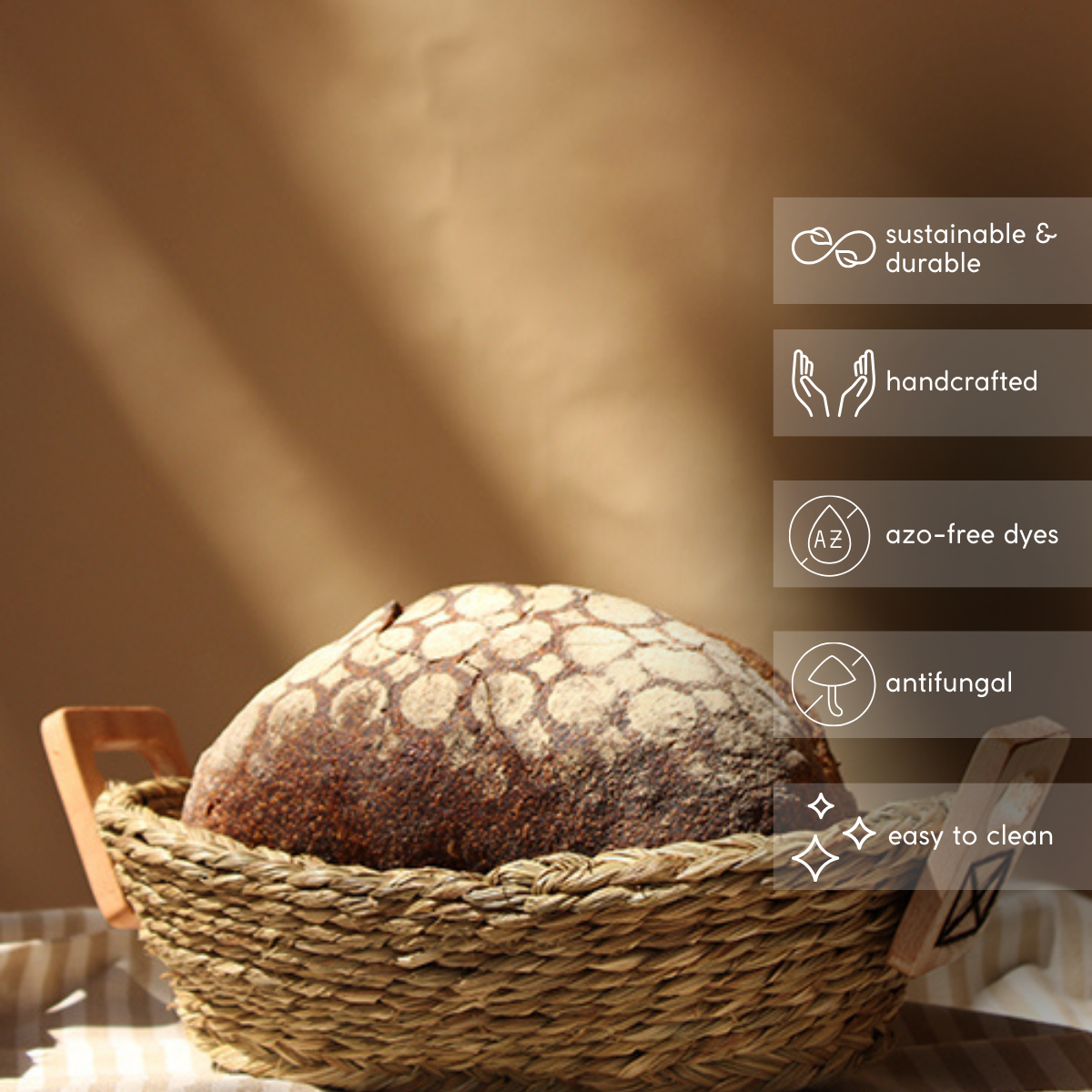 Sabai Grass Bread Basket | Beige | 29 cm By KadamHaat