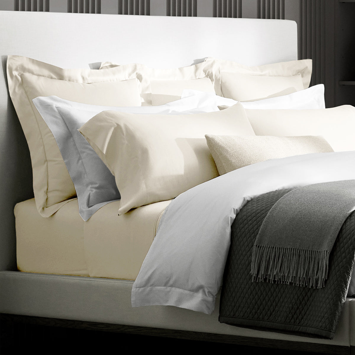 Organic Cotton Bedsheet with Pillow Covers | King Size | Ivory White