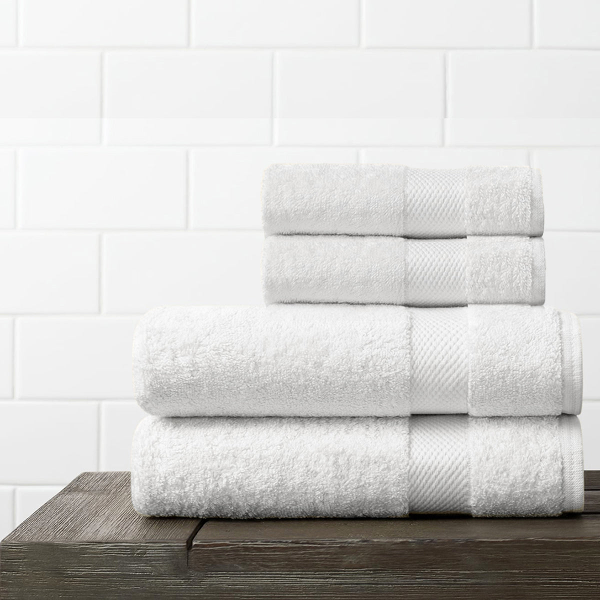 Organic Cotton Towel Set | Bath and Hand Towel |White |Set of 4