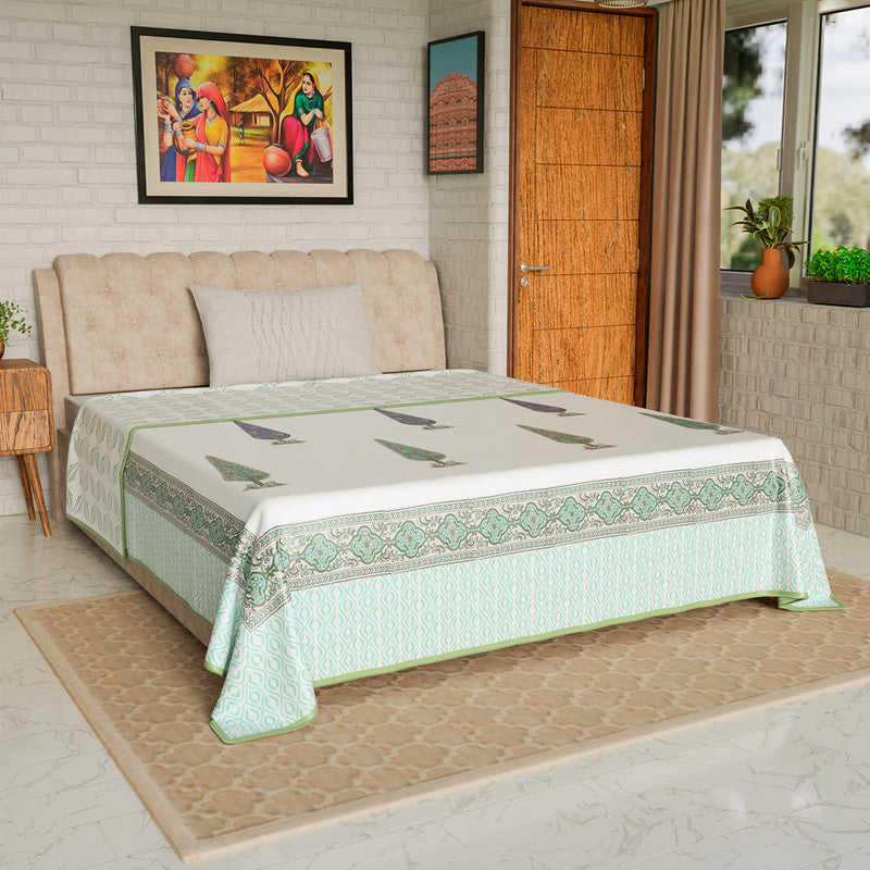 Mulmul Cotton Dohar | AC Blanket | Blue & Green By Jaipur Dohar
