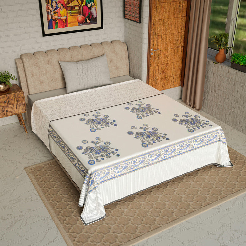 Mulmul Cotton Dohar | AC Blanket | Blue & Grey By Jaipur Dohar