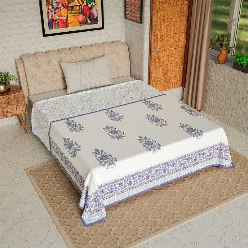 Mulmul Cotton Dohar | AC Blanket | Blue & Purple By Jaipur Dohar