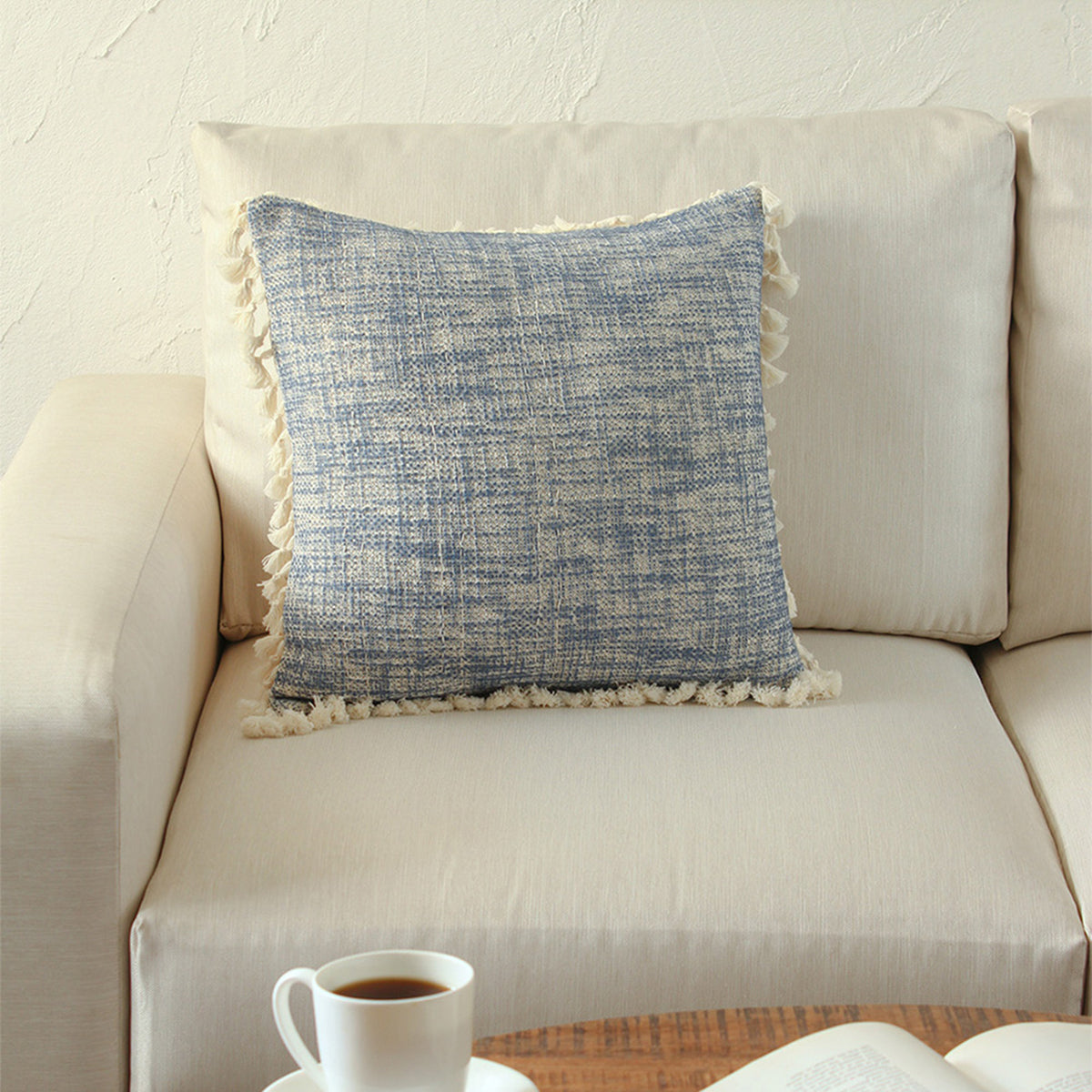 Cotton Sofa Cushion Covers | Blue | Set of 2