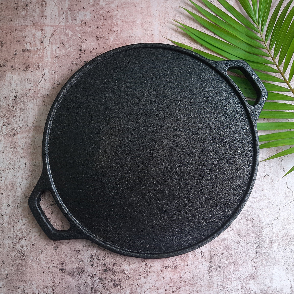 Cast Iron Dosa Tawa | Black | Authentic Finish | 12 Inches By EarthBound