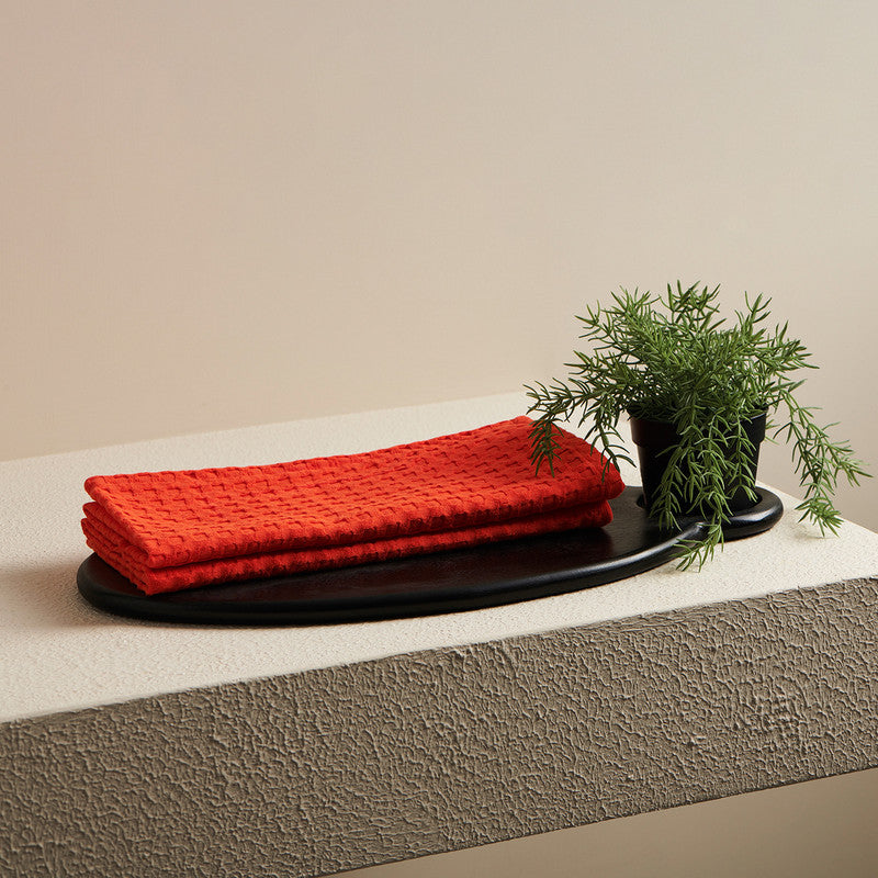 Cotton Hand Towel | Super-Absorbent | Red | 40 x 60 cm By Oodaii