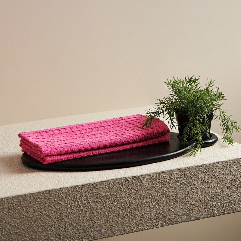 Cotton Hand Towel | Super-Absorbent | Pink Rose | 40 x 60 cm By Oodaii