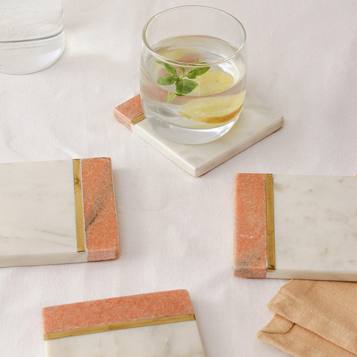 Marble Coasters | White | 10 cm | Set of 4