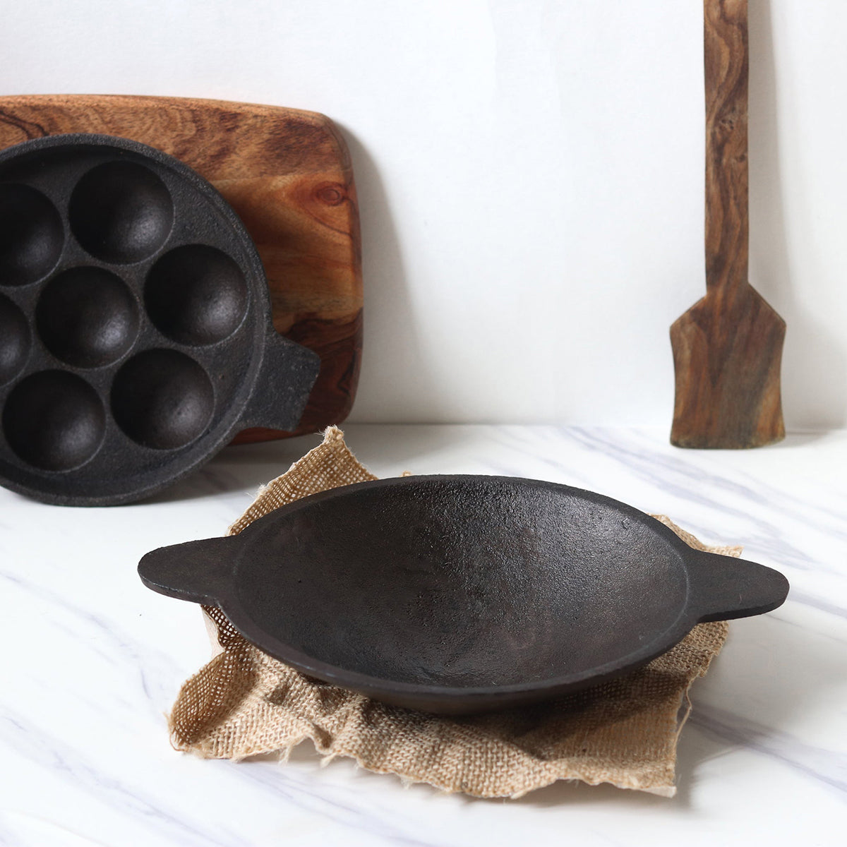Cast Iron Cookware | Appam Maker | Dia-8 inch & Height-2 inch By Green Heirloom