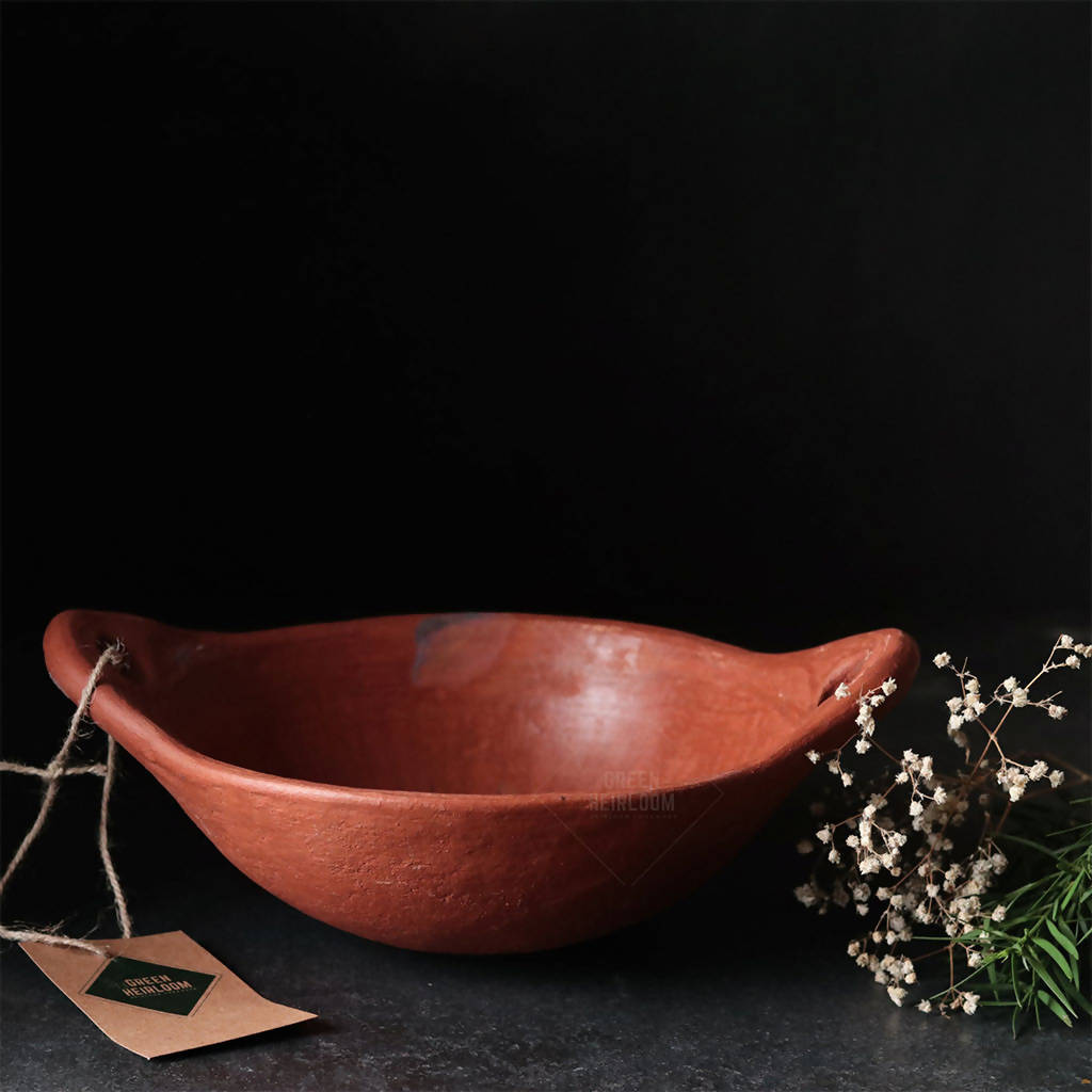 Clay Pots For Cooking | Kadai | 750 ml By Green Heirloom