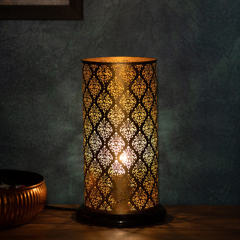 Metal Ambient Lamp | Gold Finish By Nakshikathaa