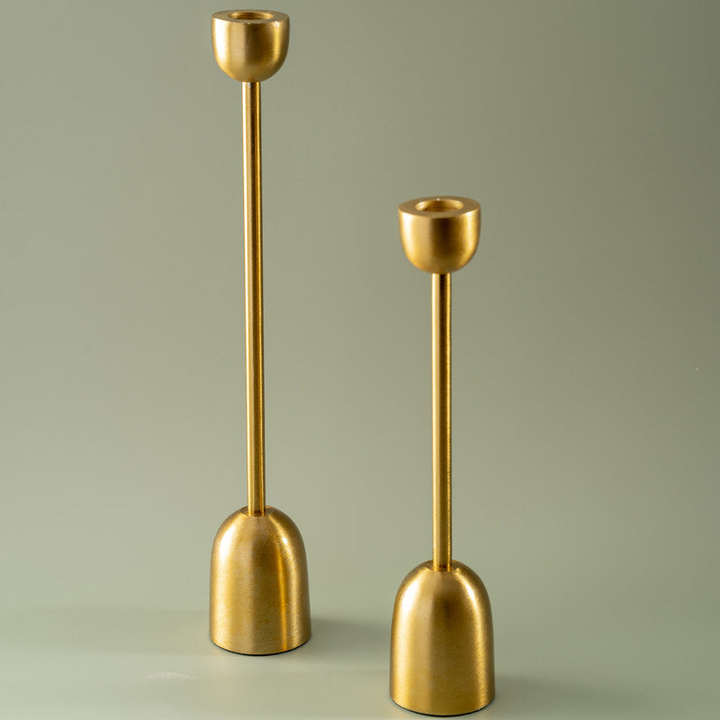 Aluminium Candle Stand Set | Shamma | Golden By Araana Home
