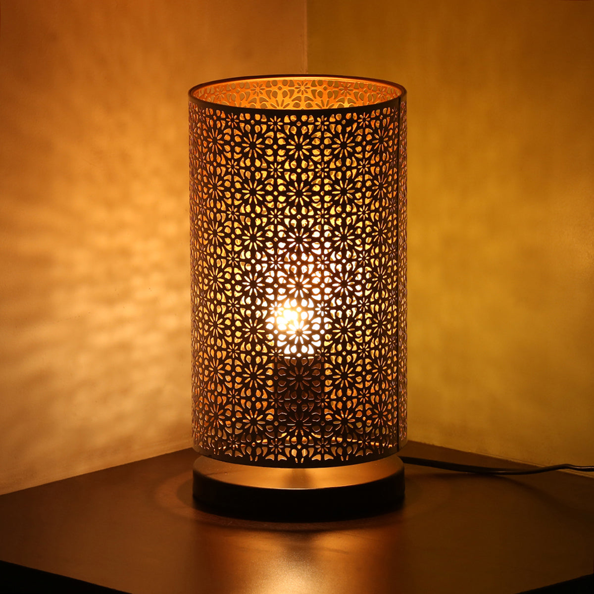Iron Table Lamp | White & Black | 13 cm By ExclusiveLane