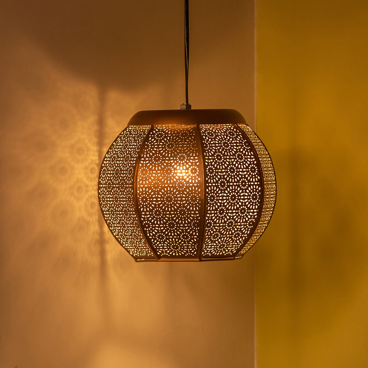 Iron Hanging Lamps | Metallic Brown | 21 cm
