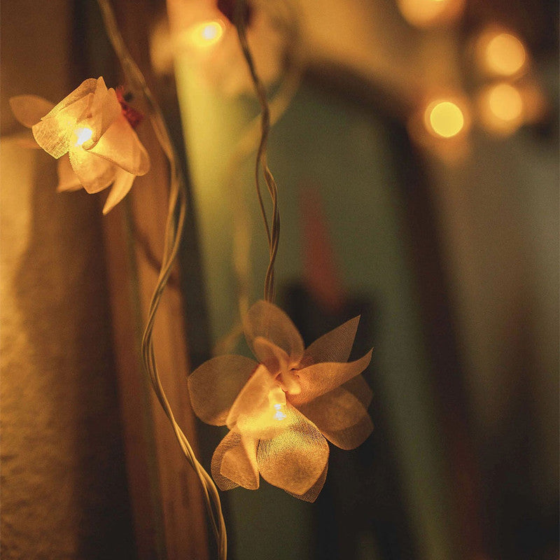 Handmade Pink Crochet Hearts Petals Led String Lights By Samoolam