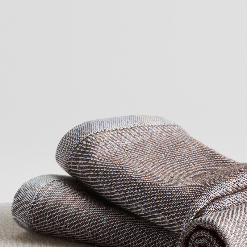 Bamboo Towel | Face Towel | Bamboo Cotton | Light Brown | 30 x 30 cm | Set of 2 By Oodaii