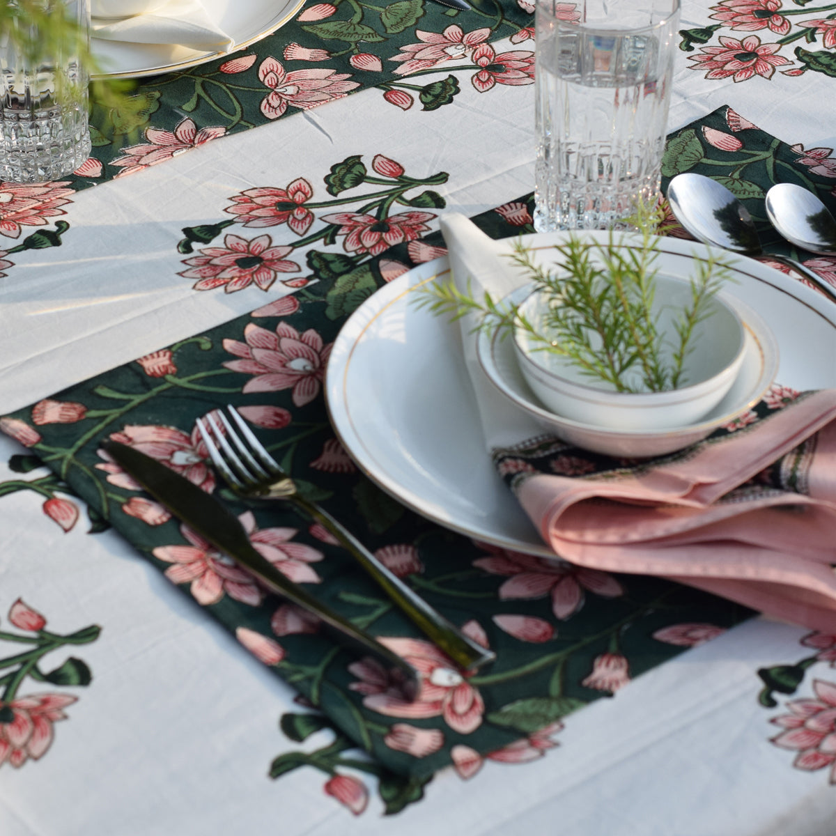 Handblock Printed |Cotton Table Mats | Set of 2 By Taru Jaipur