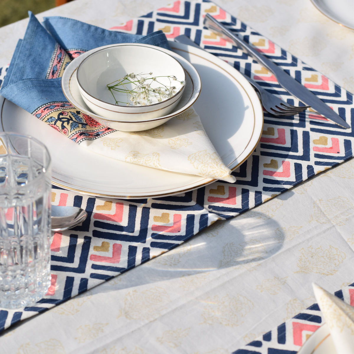 Handblock Printed | Cotton Table Mats | Set of 2