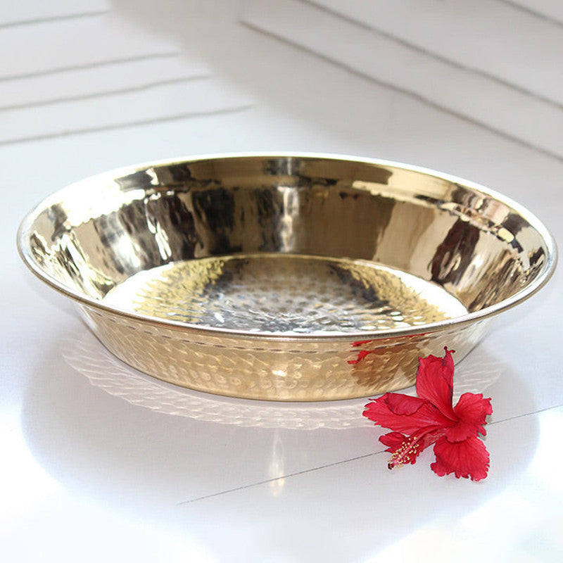 Brass Paraat for Kitchen | For Atta Kneading By Indian Bartan