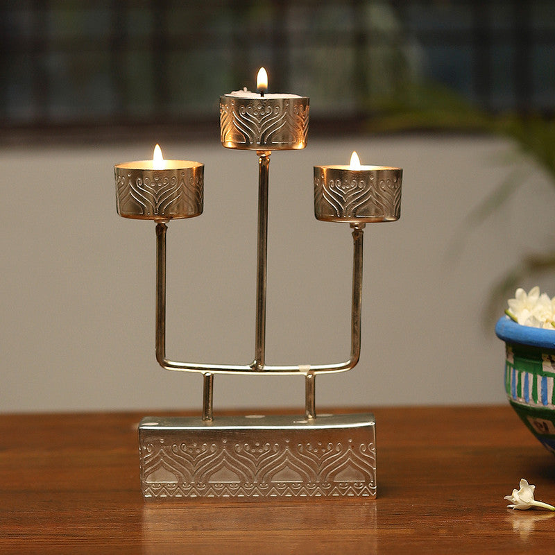 Silver Plated T Light Stand