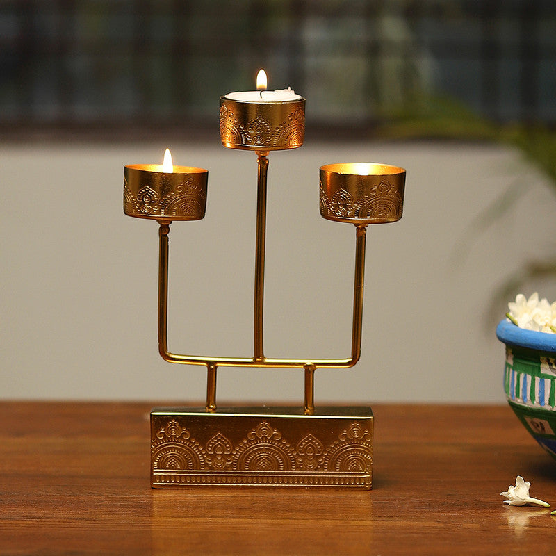 Brass Plated T Light Stand By Nakshikathaa