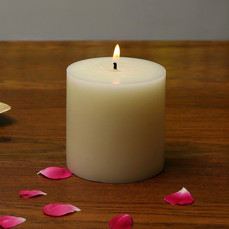 Pillar Candle | Wax | Ivory White By Nakshikathaa