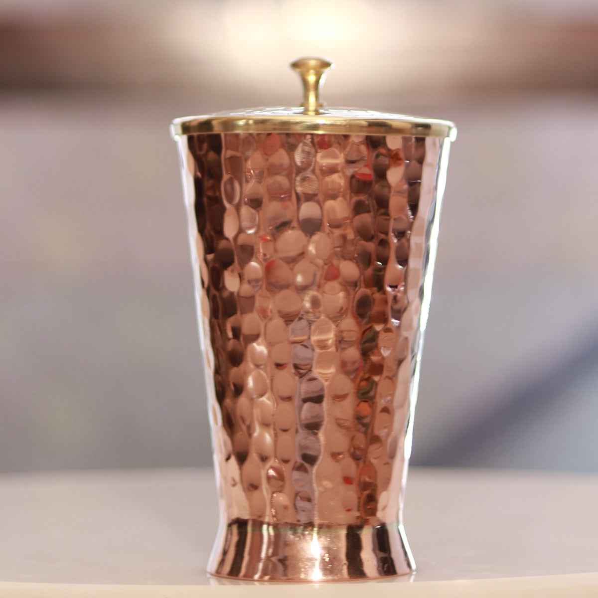 Copper Tumbler with Brass Lid | 550 ml