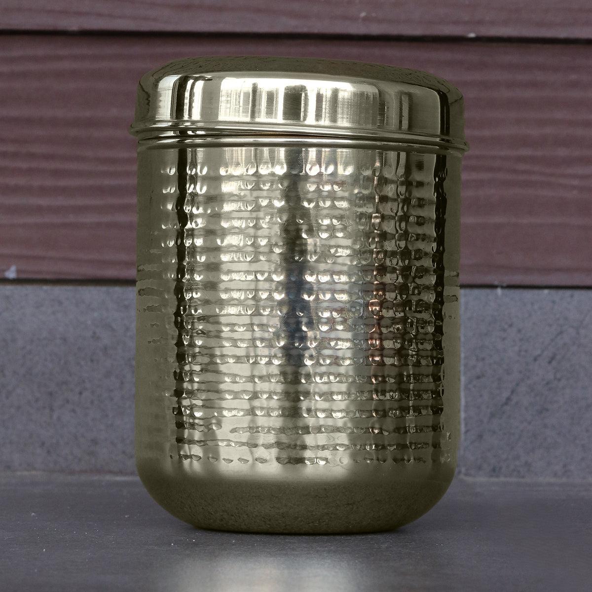 Kitchen Containers | Brass Storage Container with Lid | Gold By Indian Bartan